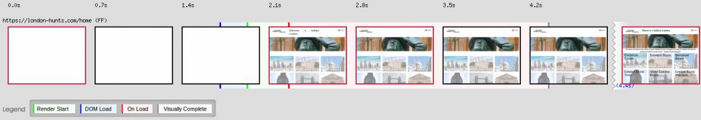 London-hunts web performance filmstrip